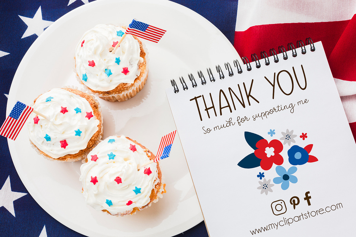 4th July Flowers & Wreaths Clipart, a Seasonal Illustration by MyClipArtStore (Photo 6 of 6)