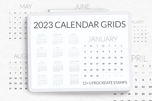 2023 Calendar stamps for Procreate