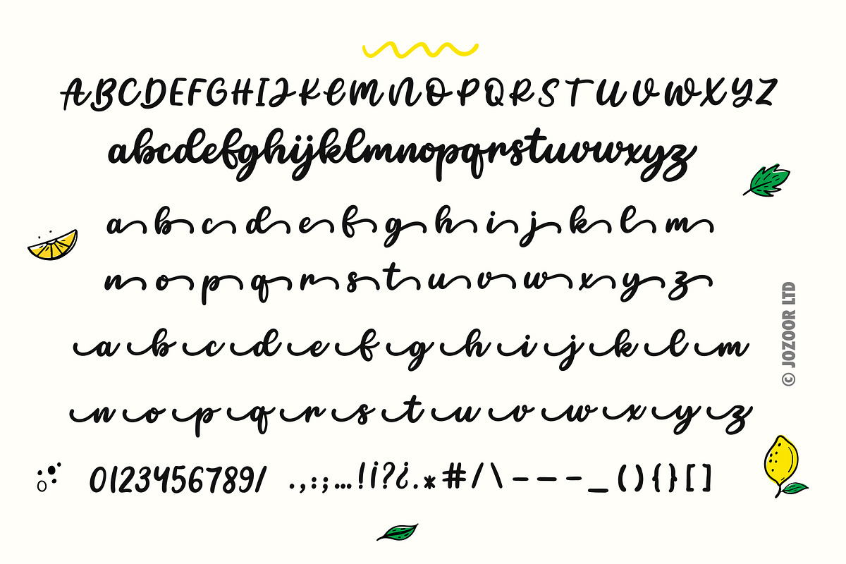 Limon Mint - Fresh Script Font, a Script Font by Jozoor