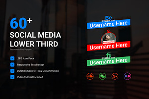 Social Media Lower Third V2 | mogrt, a Templates & Theme by Gatamotion
