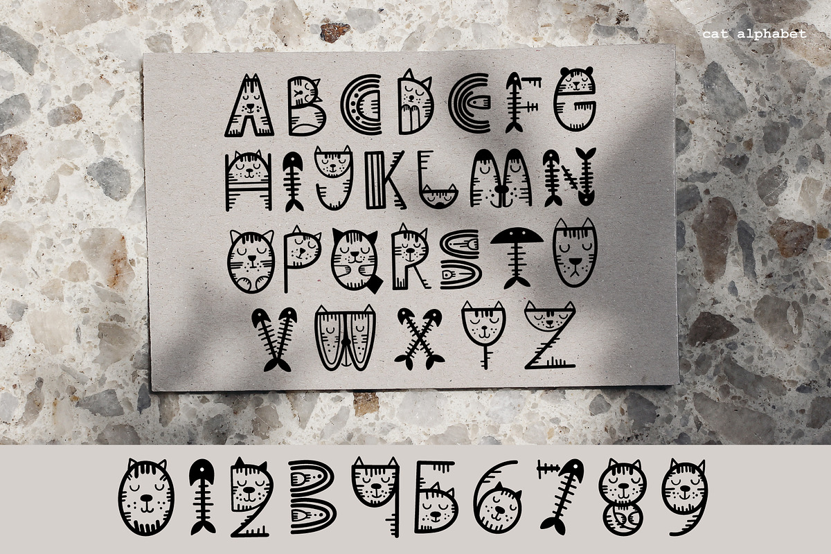 Crazy Cat Font. + Cat quotes, an Animal Illustration by DearLetters (Photo 3 of 7)