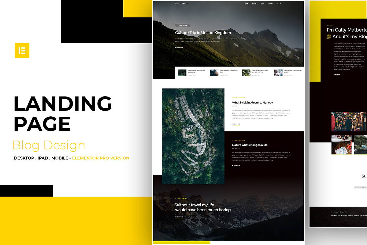 Travel Blog - Elementor Pro Layout, a Landing Page Template by Ceaso Store (Photo 1 of 3)