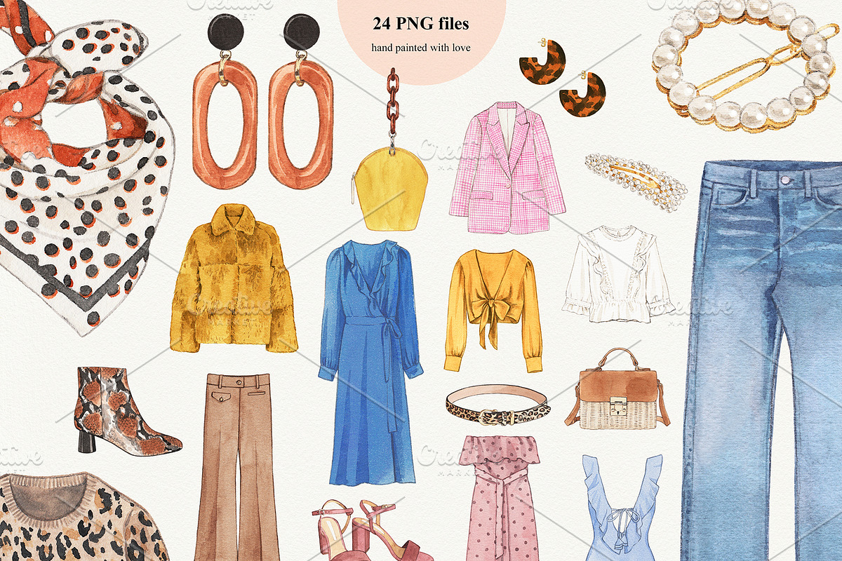 Trendy Fashion Items in Watercolor, an Object Illustration by Sweet Oh Sour (Photo 3 of 4)