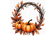 Pumpkin Wreaths and Frames, a Decorative Illustration by Bloom Craft Creations (Thumbnail 2 of 12)