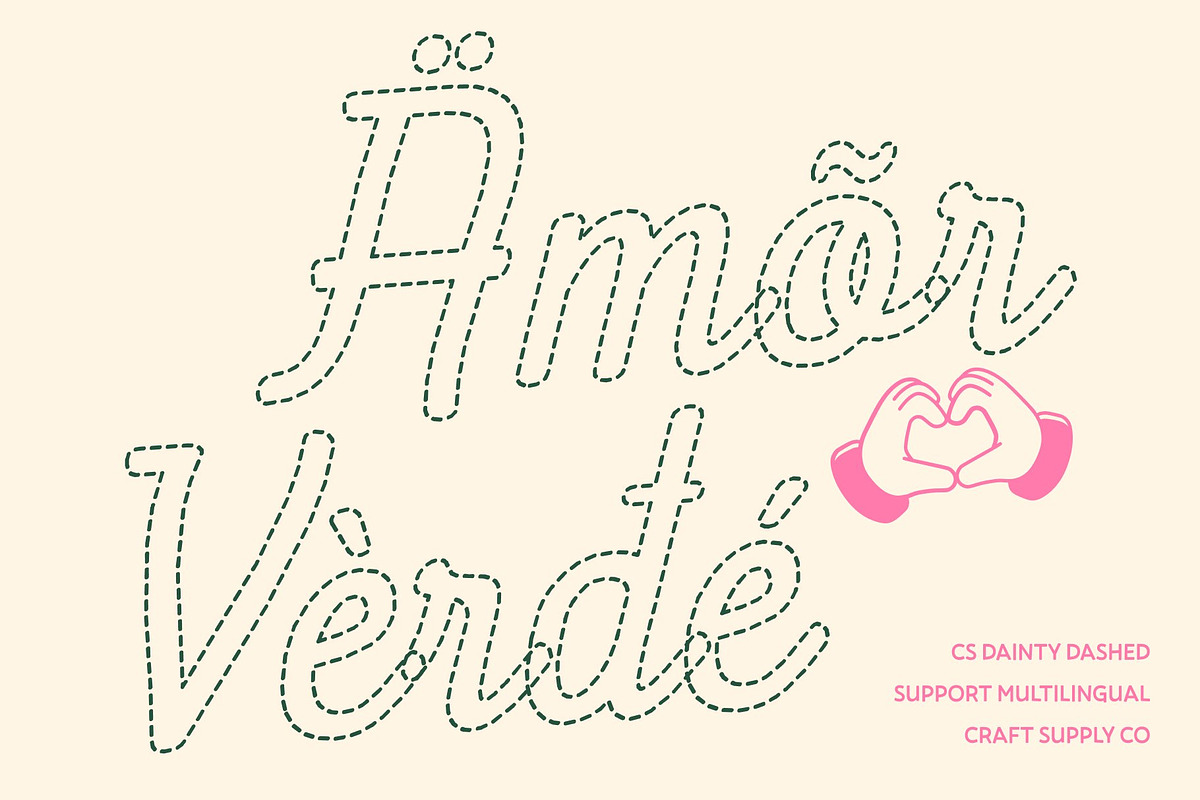CS Dainty Dashed, a Script Font by Craft Supply Co. (Photo 7 of 8)
