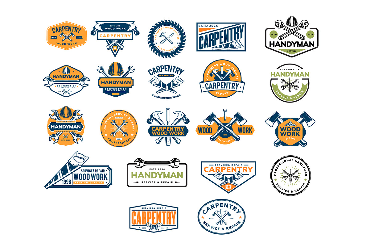CARPENTRY wood work BADGE bundel, a Branding & Logo Template by grindstudio (Photo 5 of 5)