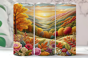 3D Embroidered Landscape Tumbler, a Background Photo by LamanAzalea
