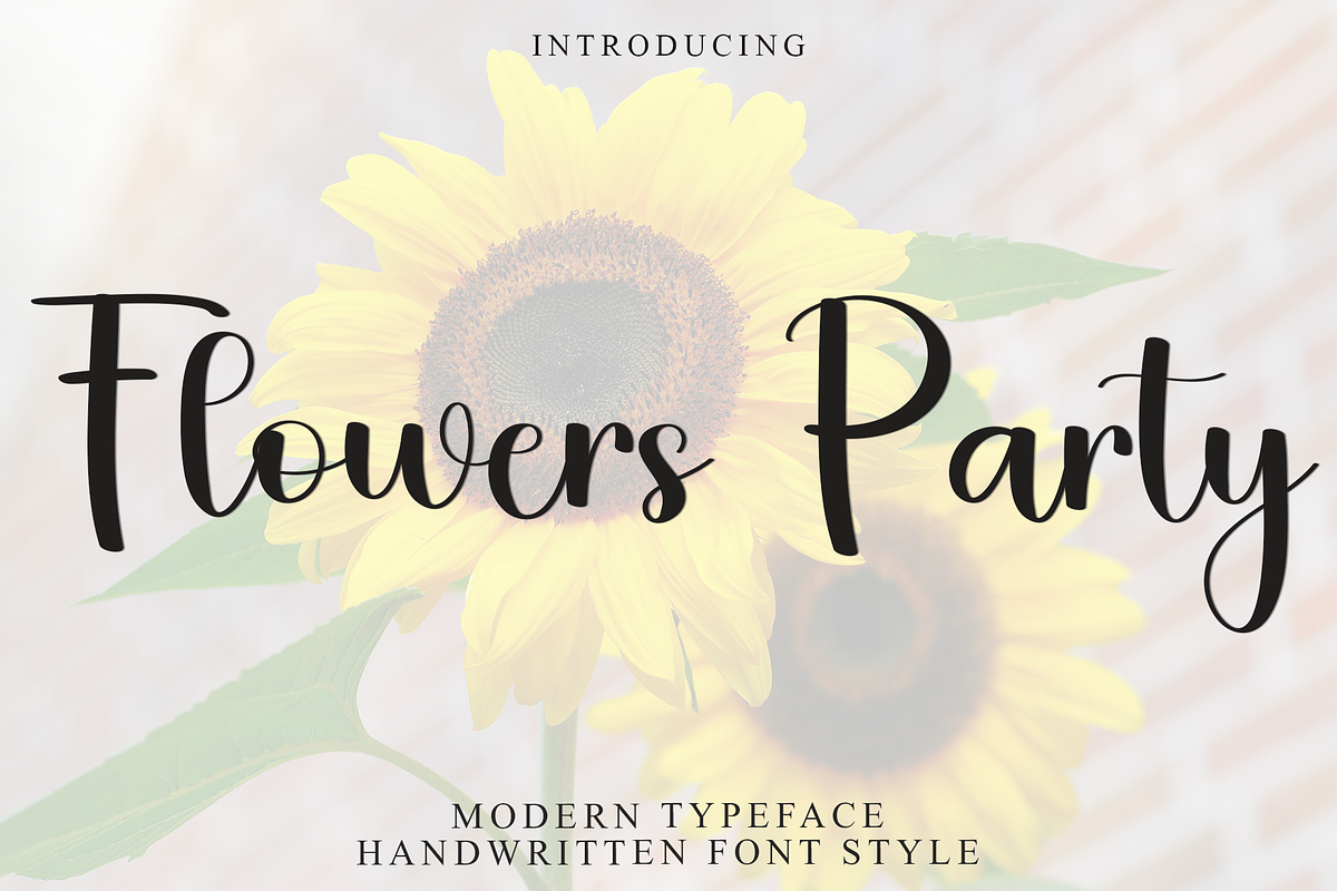 Flowers Party, a Handwritten Font by InermediaSTUDIO (Photo 1 of 8)