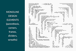 Vector line design elements' set