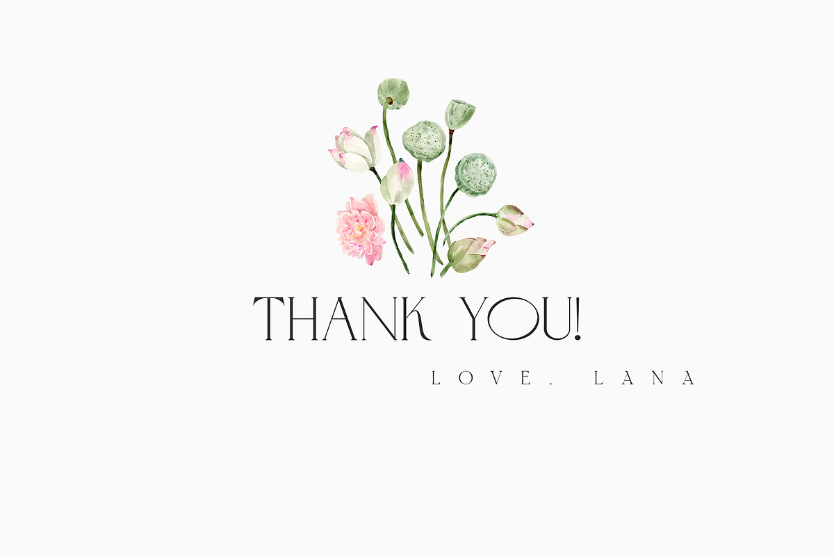 LOTUS Real Watercolor Flowers, a Decorative Illustration by Lana Elanor (Photo 10 of 10)