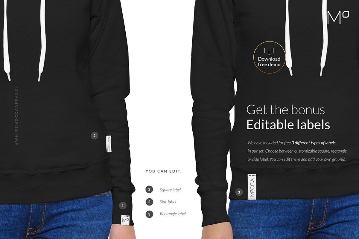 Women Hoodie Mock-ups Set FREE DEMO, a Books & Magazine Mockup by Apparel_Mockups (Photo 18 of 24)