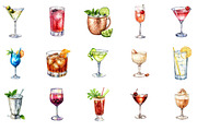 Vintage Cocktails Clipart, an Illustration by Designworld (Thumbnail 2 of 5)