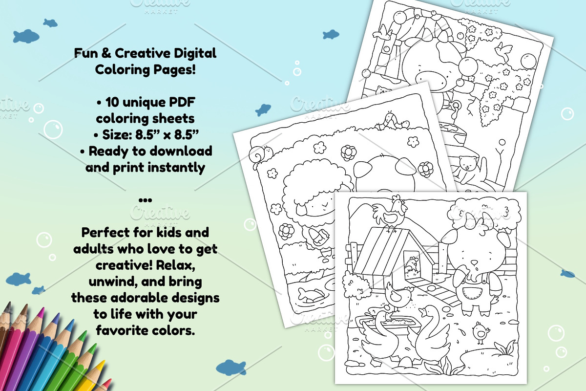 Cozy Animals Coloring Book for Kids, an Animal Illustration by Bold & Easy Coloring Book (Photo 3 of 4)