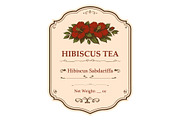 Vintage Hibiscus Tea Label, a Food Illustration by MkStudio (Thumbnail 2 of 3)
