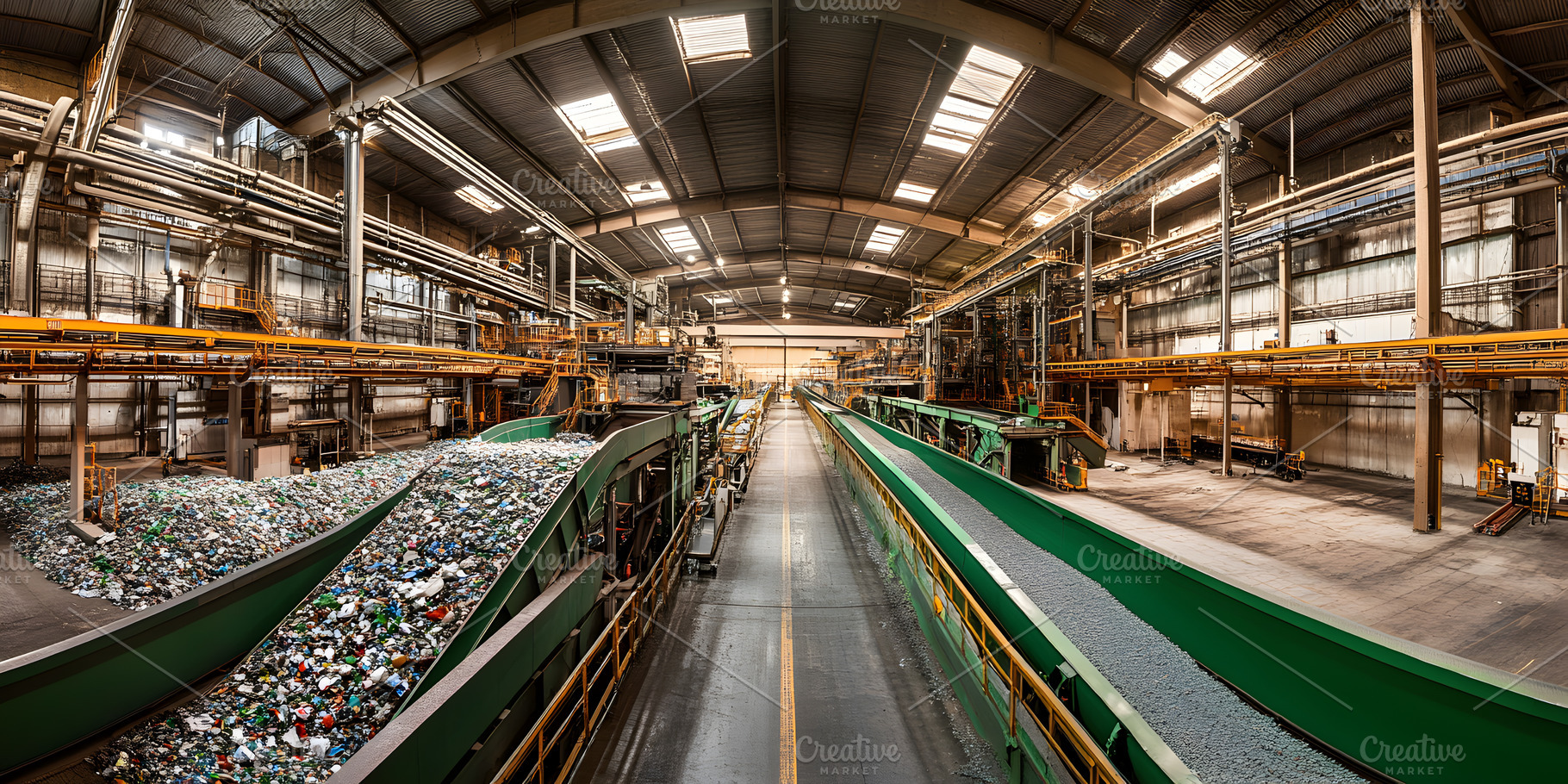 Modern recycling facility with conve, an Industrial Photo by Photostock