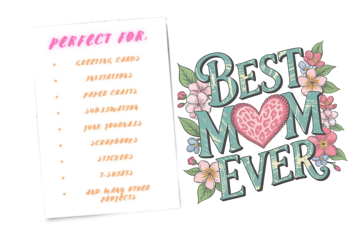 Best Mom Ever Mother's Day PNG, an Illustration by Watercolor design (Photo 6 of 6)