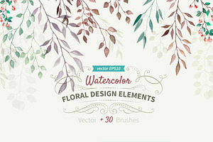 Watercolor nature set