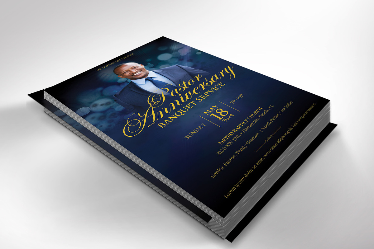 Pastor Anniversary Banquet Flyer, a Flyer Template by Four C Graphic (Photo 7 of 10)