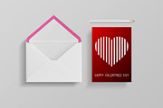 Red love cards with drowing hearts, a Background Graphic by ExpressShop (Thumbnail 4 of 4)