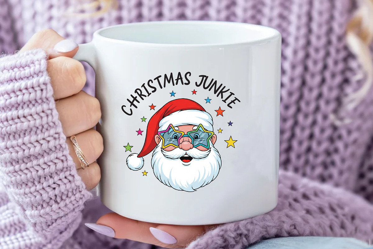 Retro Christmas Junkie Santa PNG, an Illustration by Daily.Designs (Photo 4 of 5)