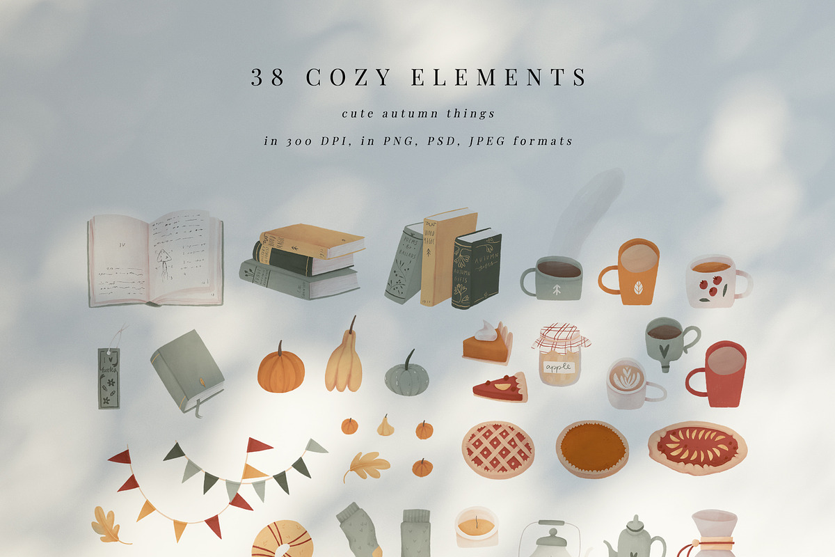 Autumn friends: cozy & cute clip art, an Animal Illustration by Cute Atelier (Photo 2 of 12)