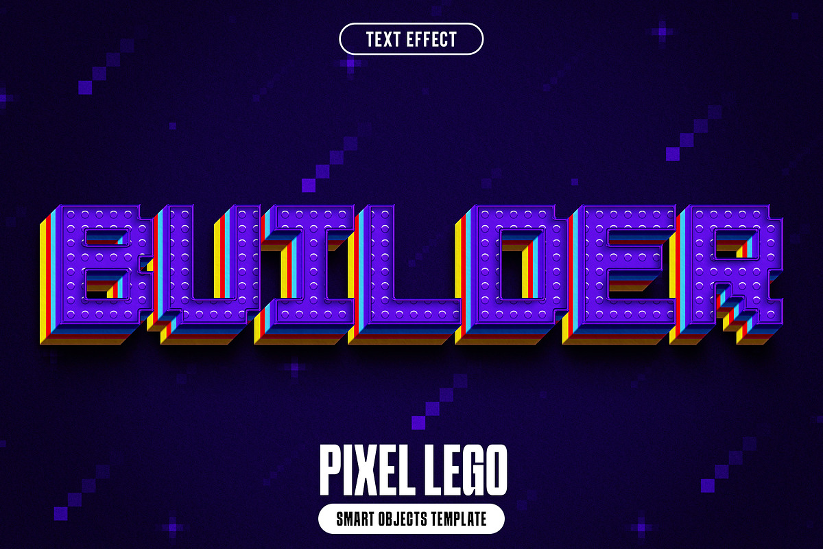 Pixel Lego Text Effect, a Layer Style Add-On by iDoodle Studio (Photo 1 of 5)
