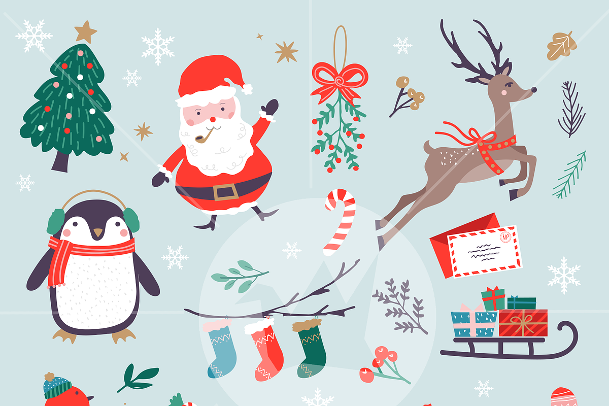 Christmas Characters Set, an Object Graphic by origamiprints