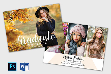 Graduation Announcement Template, a Card Template by Designscozy