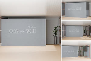Office Wall Mockup, an Advertising Mockup by xavier_studio