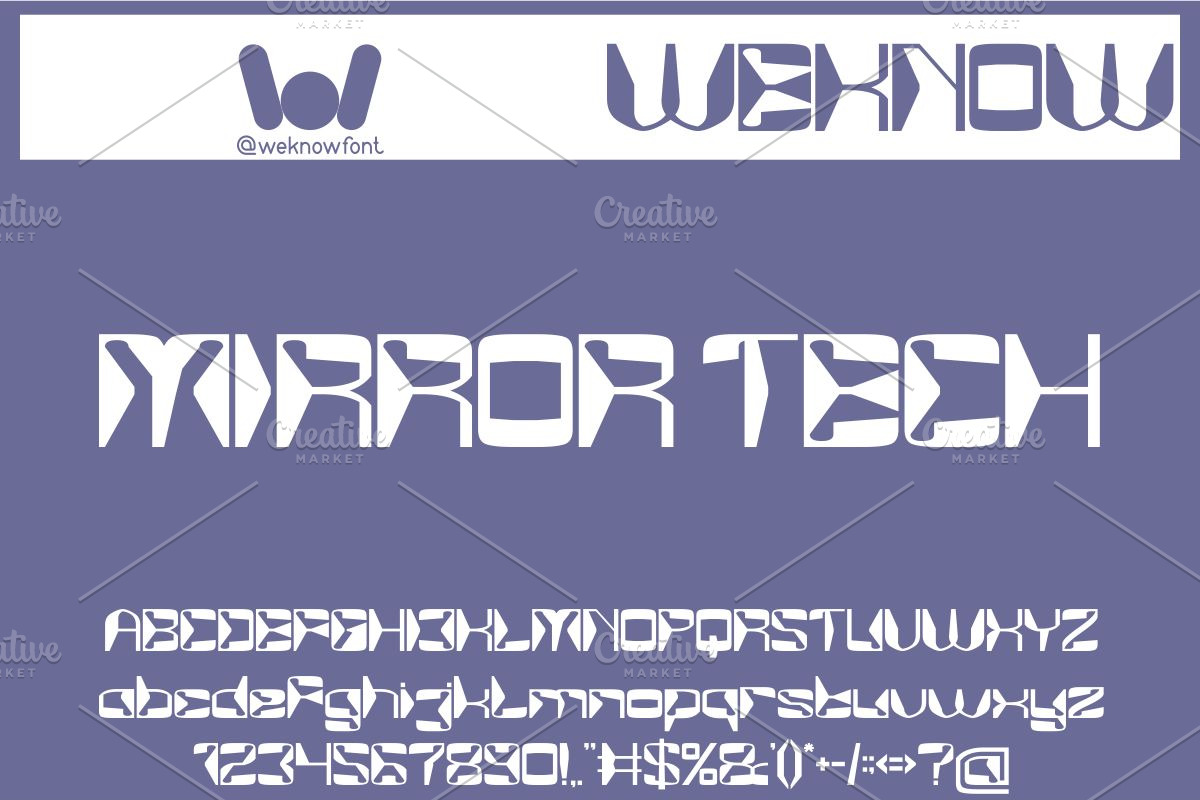 MirrorTech font, a Font by weknow (Photo 1 of 8)