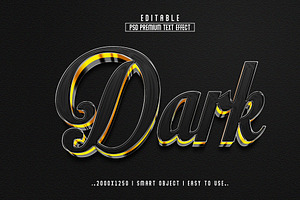 Dark 3D Editable Text Effect Style