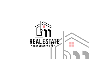 House Shape Real Estate Logo Design
