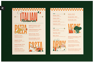 Italian Restaurant Menu, a Flyer Template by Neermana