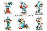 Quirky Christmas Dog Clipart Bundle, an Illustration by Craft Nest (Thumbnail 2 of 5)