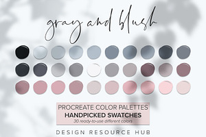 Gray And Blush Procreate Palette