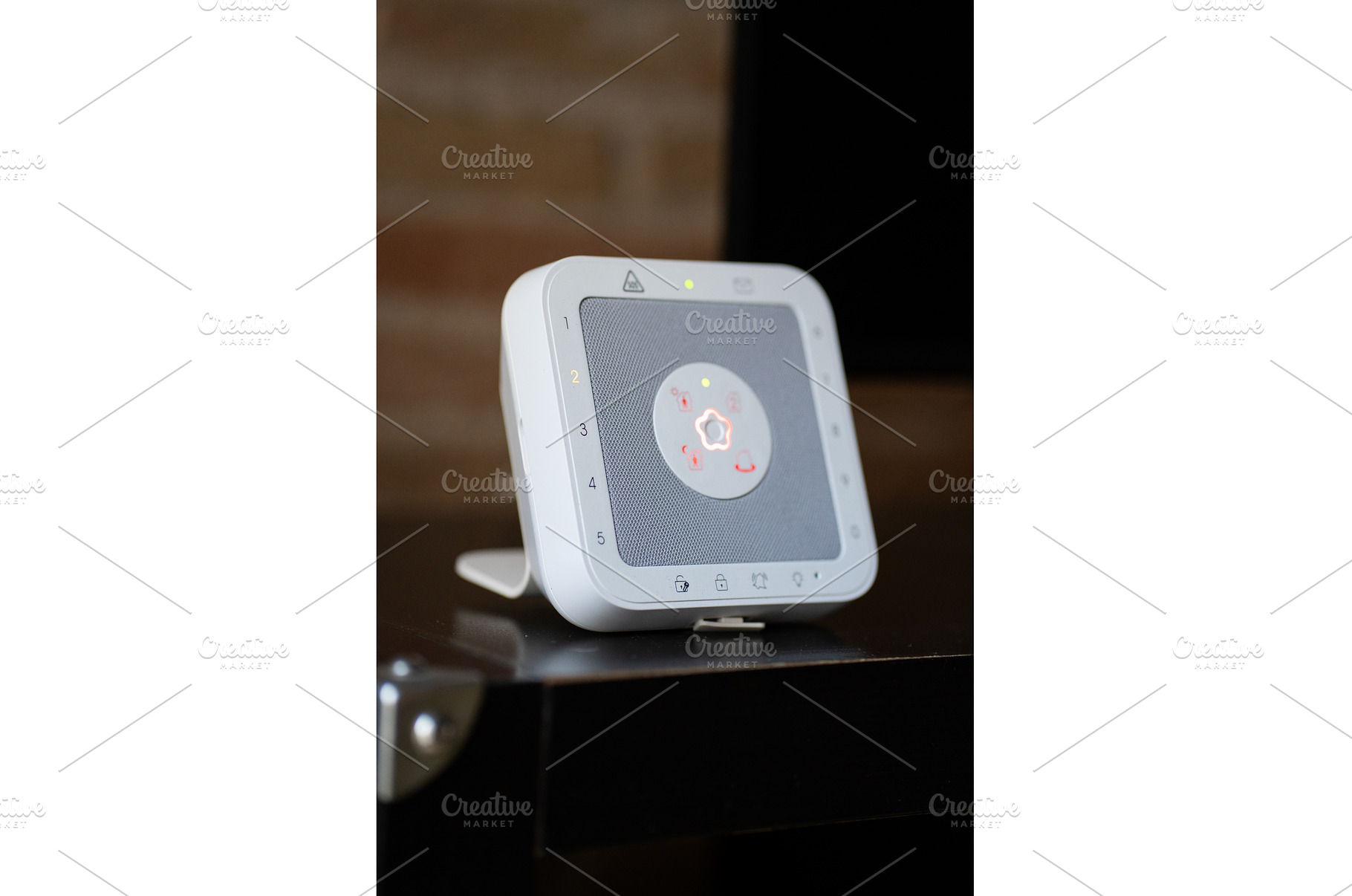 Smart security hub sitting on a, a Technology Photo by volodymyrshtun13795