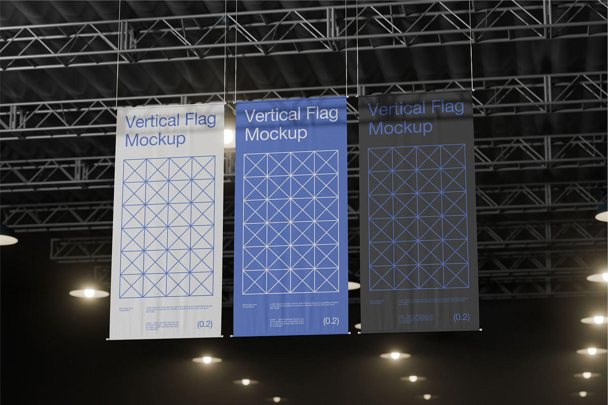 Vertical Flag Mockup, an Advertising Mockup by baim_std