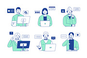 Call center, helpdesk operators set, a Person Illustration by PaperTrident (Thumbnail 2 of 2)