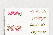 Magenta flowers -watercolor clipart, an Illustration by BlumenSoul (Thumbnail 3 of 8)