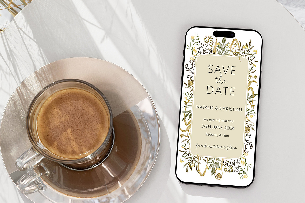 Save The Date Phone Forest Template preview 2