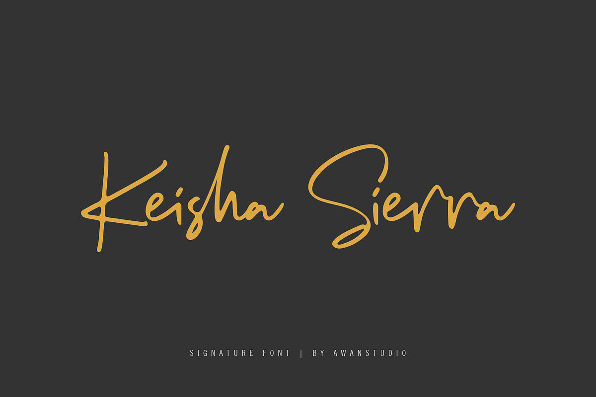 Keisha Sierra | Signature Font, a Script Font by Awanstudio (Photo 1 of 10)