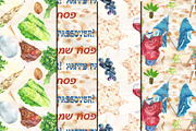 Watercolor Happy Passover patterns, a Pattern Graphic by DollyPotterson (Thumbnail 4 of 5)