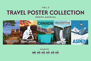 Travel Poster North America Vol.2, a Poster Template by bittersalt