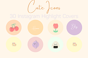 Cute Instagram Highlight Covers, a Social Media Template by HandmadeWithLove (Thumbnail 1 of 3)