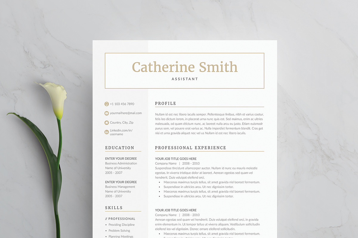 Word Resume & Cover Letter Template, a Resume Template by DemeDesign (Photo 1 of 5)
