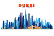 Dubai Skyline. United Arab Emirates, a Work Illustration by Sky and glass (Thumbnail 1 of 4)