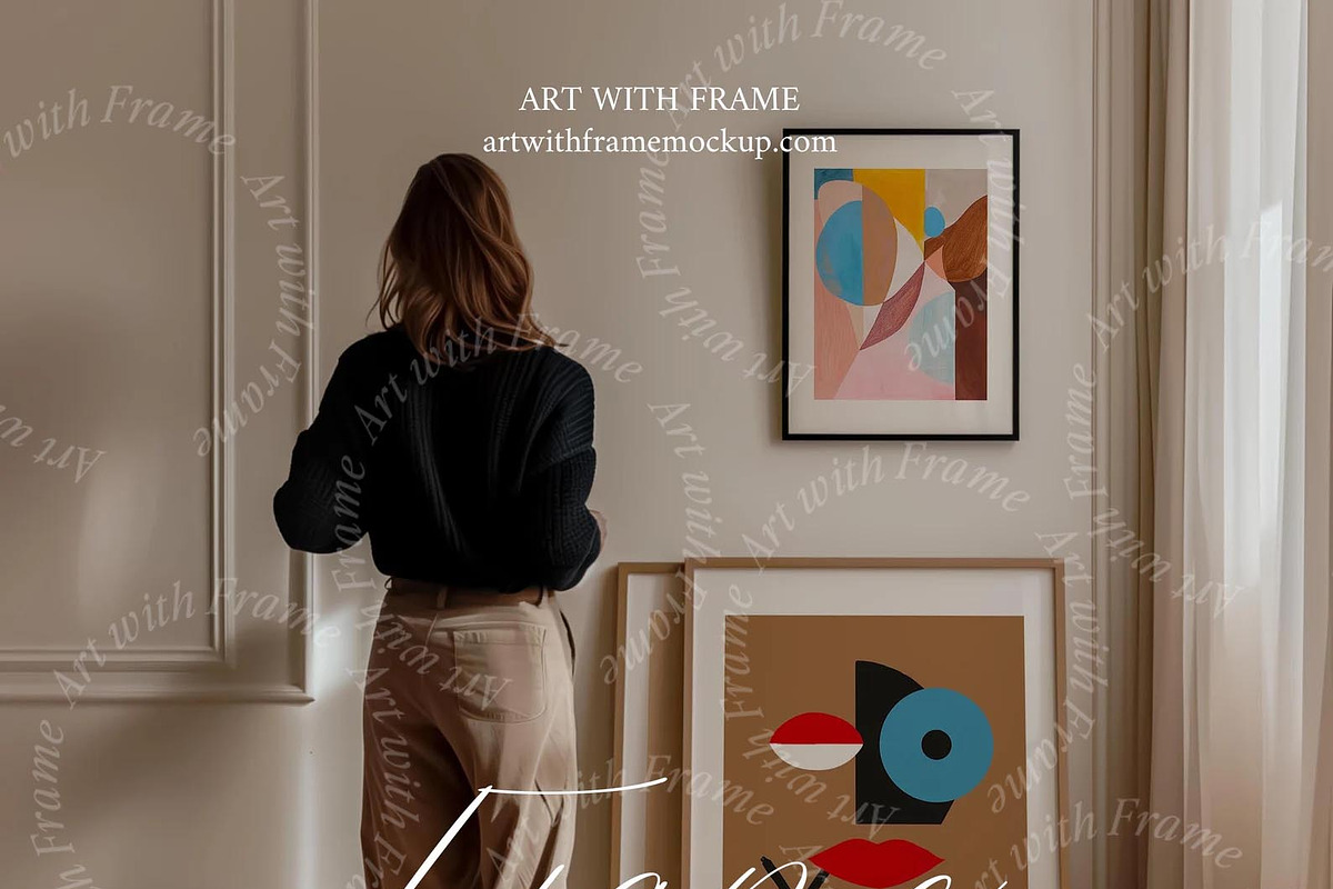 10 Frame Mockups with Person 2, an Advertising Mockup by ArtwithFrame (Photo 2 of 14)