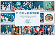 Paper Cutout Christmas Scenes, a Seasonal Illustration by Patterns for Dessert (Thumbnail 1 of 6)
