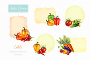 Vegetables. Watercolor, a Decorative Illustration by Ekaterina Mikheeva (Thumbnail 5 of 8)