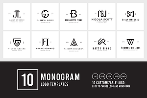 10 Minimalist Monogram Logo Template